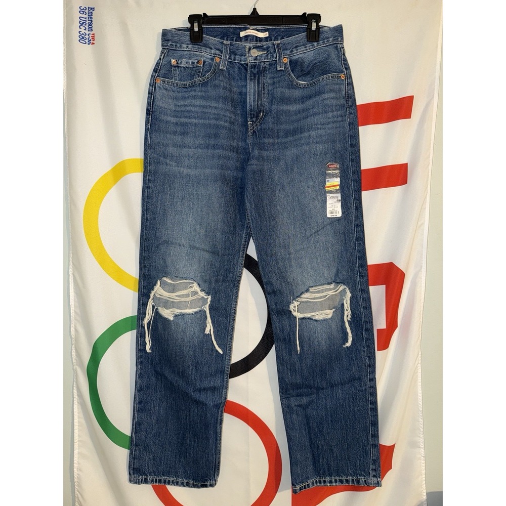 NWT Levi's Low Pro Straight Jeans Womens 29 Medium Wash Denim High Rise